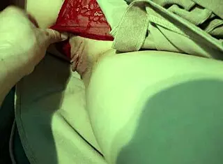 Redhead MILF Masturbates to Quick Orgasm in Car After Walking