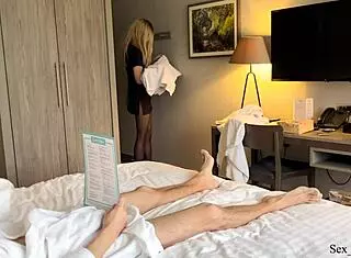 I flashed my dick publicly and the hotel maid helped me finish