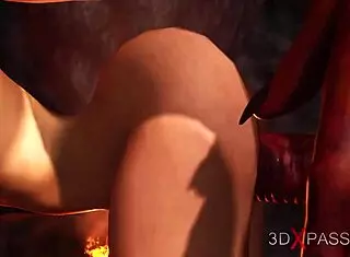 Devil's Playful Encounter with Hot Girl in Hell