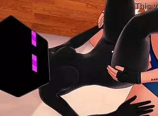 Girlfriend dresses completely as enderman to play in bed hentai 3d minecraft