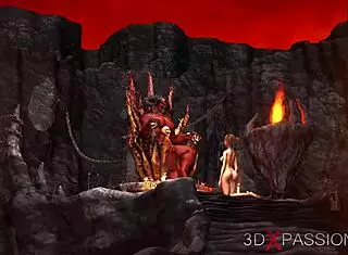 Devil's Playful Encounter with Hot Girl in Hell