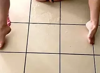 young pretty girl squirts hard in living room