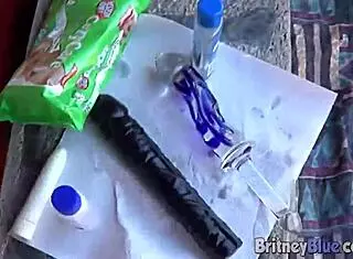 Britney blue toys her lesbian pussy hole