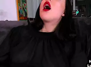 Babe with perky tits talks dirty during POV wank