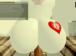 in this roblox-inspired video, beautiful slut takes monster cock deep in ass and throat