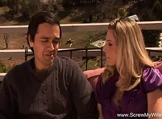 big tits blonde wife exploring swinger life