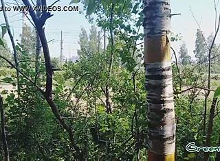 Ngewe Mulut Cepat Tersembunyi di Hutan Dekat Parkiran