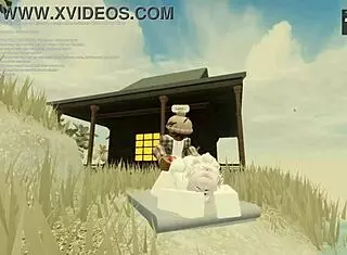 in this roblox-inspired video, beautiful slut takes monster cock deep in ass and throat