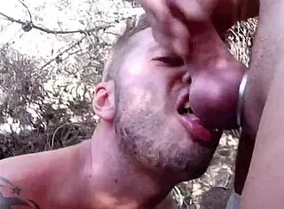 Gay cruising outdoors with public cumshots compilation
