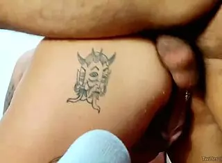 doble penetration on big ass girl cums hard and plays with her vaginal cum