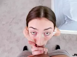 Jay's Pov: Skinny Slut Tiana Blow Riding Cock With Braces