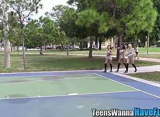 Real Teen 18+ Lesbian Threesome at Party