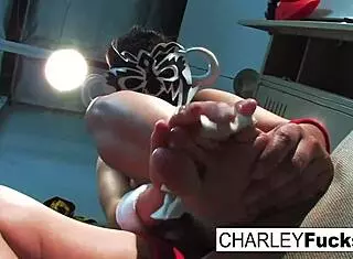 Charley Chase Performs Lucha Libre Foot Fetish