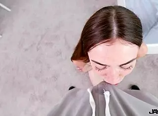 Jay's Pov: Skinny Slut Tiana Blow Riding Cock With Braces