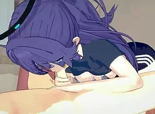 Blue Archive Thicc Thigh Yuuka In 3D Cartoon Hentai Style.