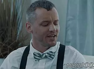 Black hunk Phoenix Fellington stretches Colton Grey's body