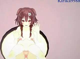 inugami korone and nekomata okayu intense creampie hentai