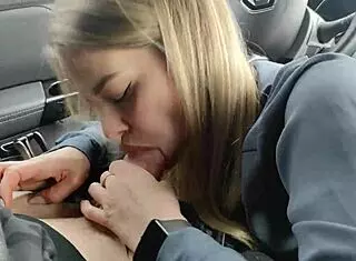 Wife Sucks Husband In Car And Swallows All Cum Close Up