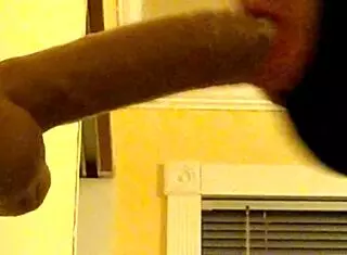 Gay guy deepthroats dildo in hood