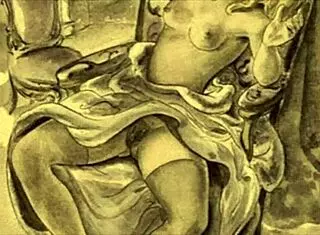 Vintage Erotic Cartoon Illustration