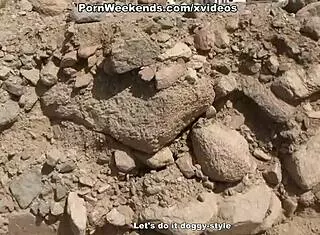 crazy couple has wild sex on deserted road