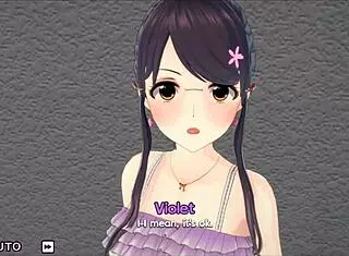 Violet experiences special harem class in anime classroom.