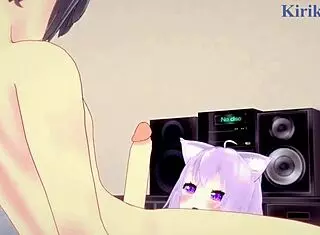 inugami korone and nekomata okayu intense creampie hentai