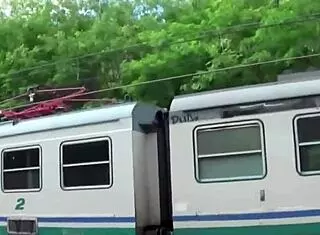 European Redhead In Public Outdoor Encounter