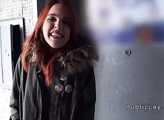 redhead spanish student from public banging
