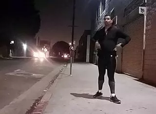 Latino hooker sells bubble butt on street