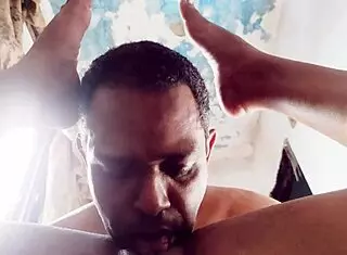 My tight pussy missed that monster cock so much, I begged him to cum on my face.