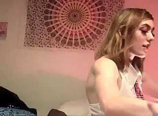 Evil Femdom Gives Monster Cock Blowjob