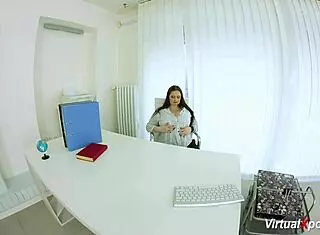 pregnant bbw babe masturbates at office