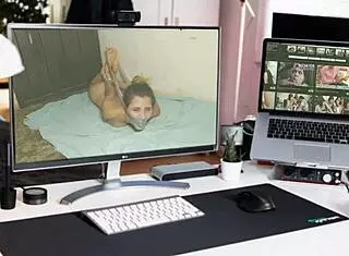 Hysterical Latina Slut Tied Naked and Hogtied in Basement