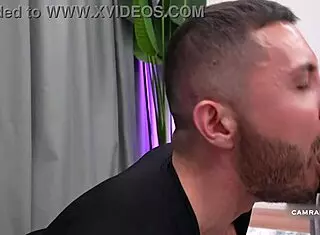 Gay guy trying to stretch his throat with dildo for deepthroat practice