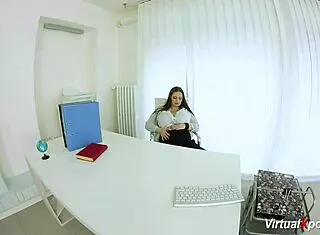 pregnant bbw babe masturbates at office