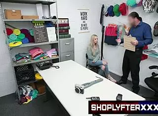 Security Guard Jack Vegas Questions Shoplifter Lily Larimar Over Stolen Necklace in Back Room!