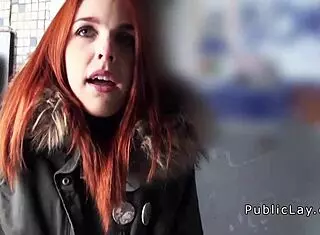 redhead spanish student from public banging