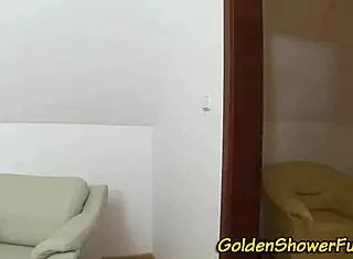 Pee fetish exploration with subtle masturbation fun