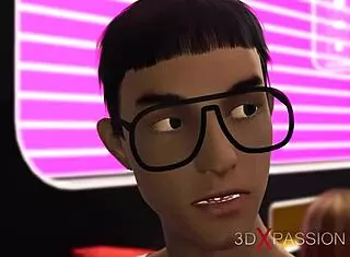 3D Dickgirl Android Deepthroats Monster Cock With Sexy Young Blonde In Sci-Fi Bedroom