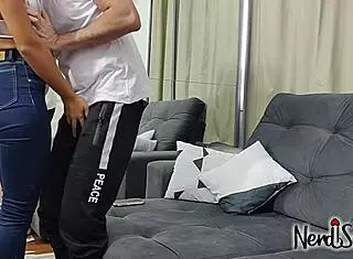 latina brunette with small tits and narrow ass gets eaten out in detail