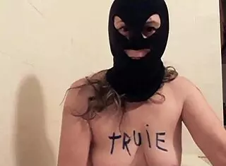 Female slave in humiliation and urophilia session