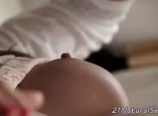 Busty Spex Babe Poses Glamourously Before Getting Fucked In Missionary Position