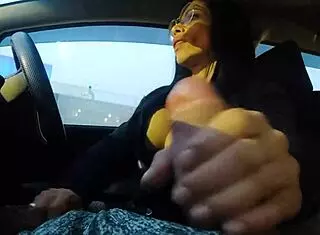 Married Woman Driving Gives Friend A Hand