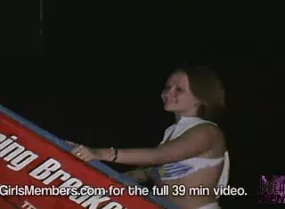 Holy crap, college girls flash tits at wet spring break!