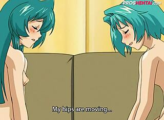 Близнецы хентай девчонки в безцензурной лесбийской тройке с кремпаем.