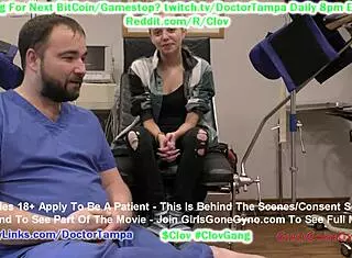 Ava Siren undergoes first gyno exam with doctor Tampa using speculum