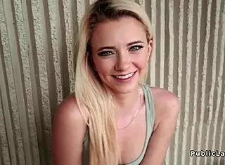 Blonde Couple Fucks Outdoors On The Lawn POV