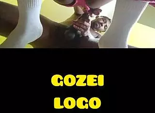 Two young people exchange looks at gym, then he fucks unknown woman cumming inside her shaved pussy.