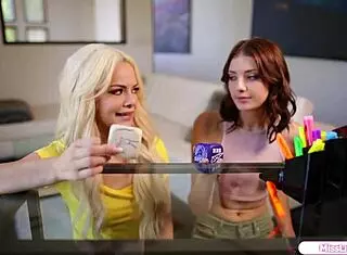 three petite teens engage in intimate oral play